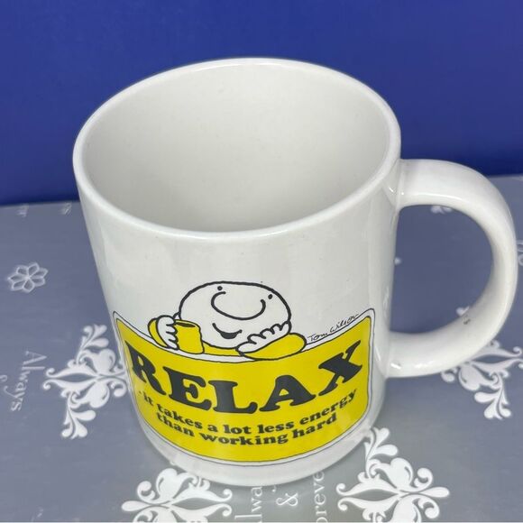1980’s Ziggy Stoneware Mug Relax  It takes a lot less energy than working hard - Picture 2 of 7